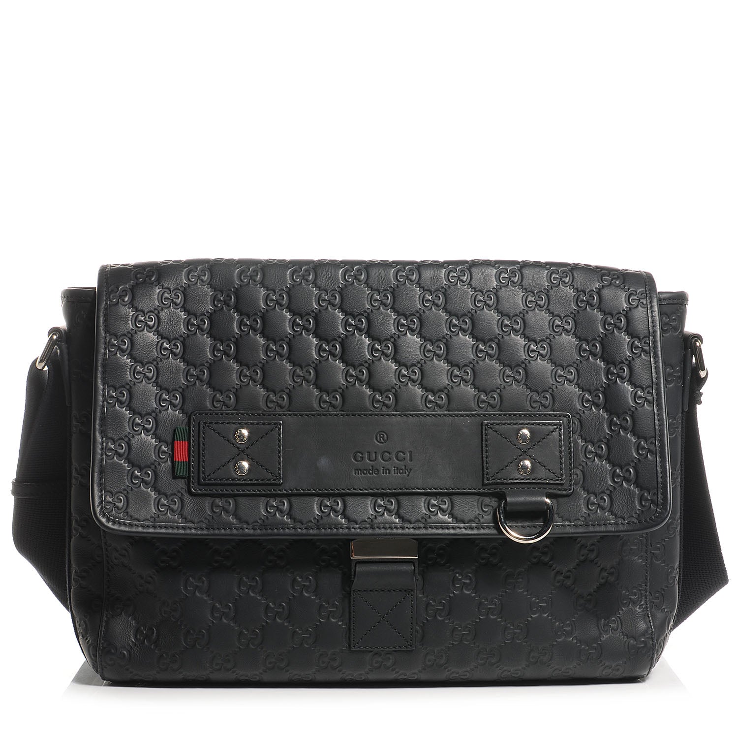 Gucci Rubber Guccissima Medium Messenger Bag Black 1 of 7
