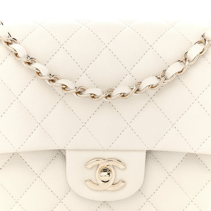 Chanel Caviar Quilted Medium Double Flap White 8 of 13