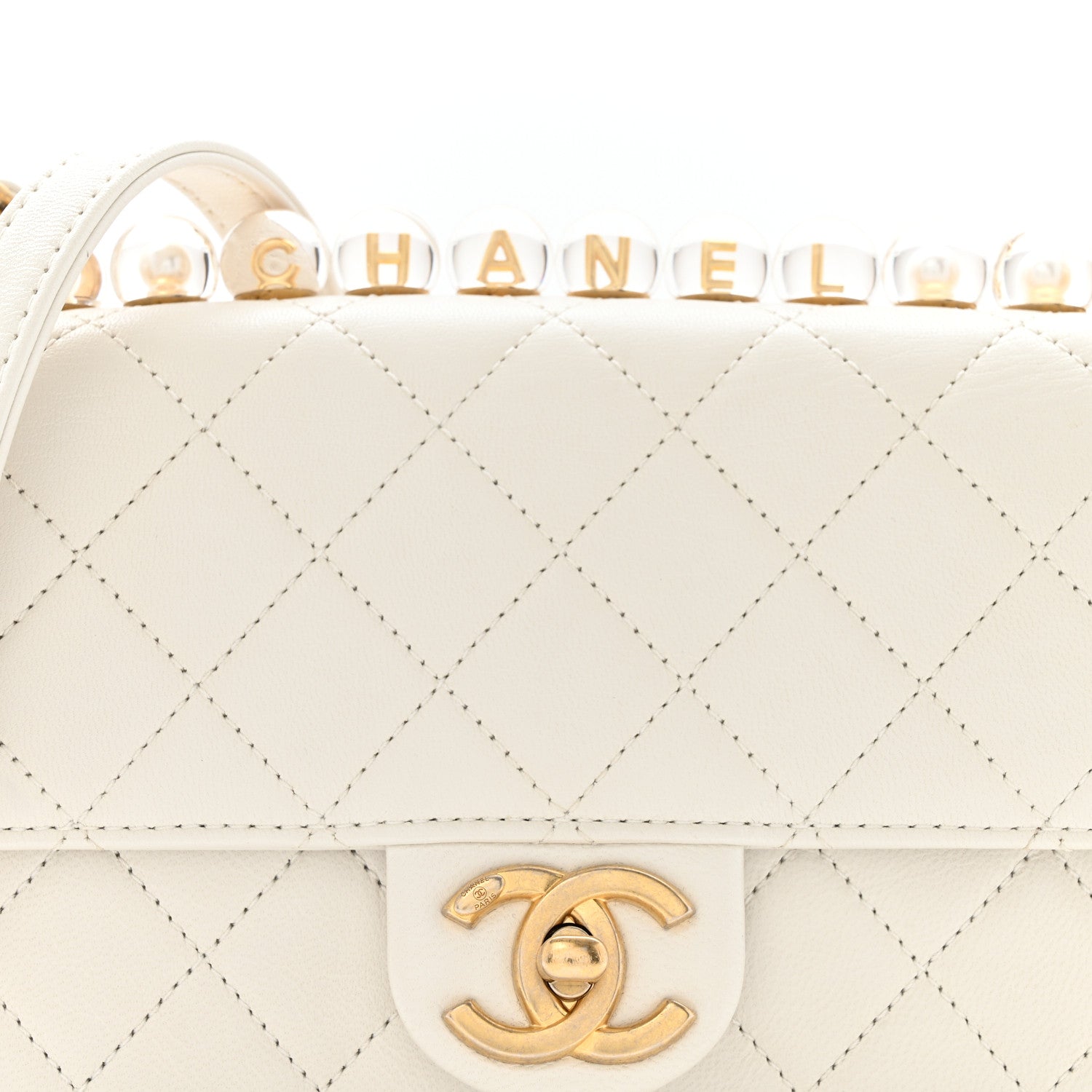 Chanel Lambskin Quilted Small Chic Pearls Flap White 8 of 14