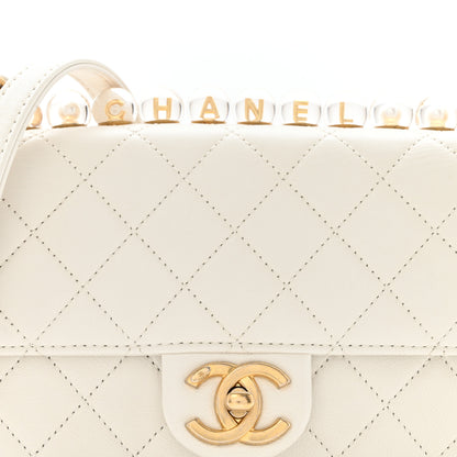 Chanel Lambskin Quilted Small Chic Pearls Flap White 8 of 14