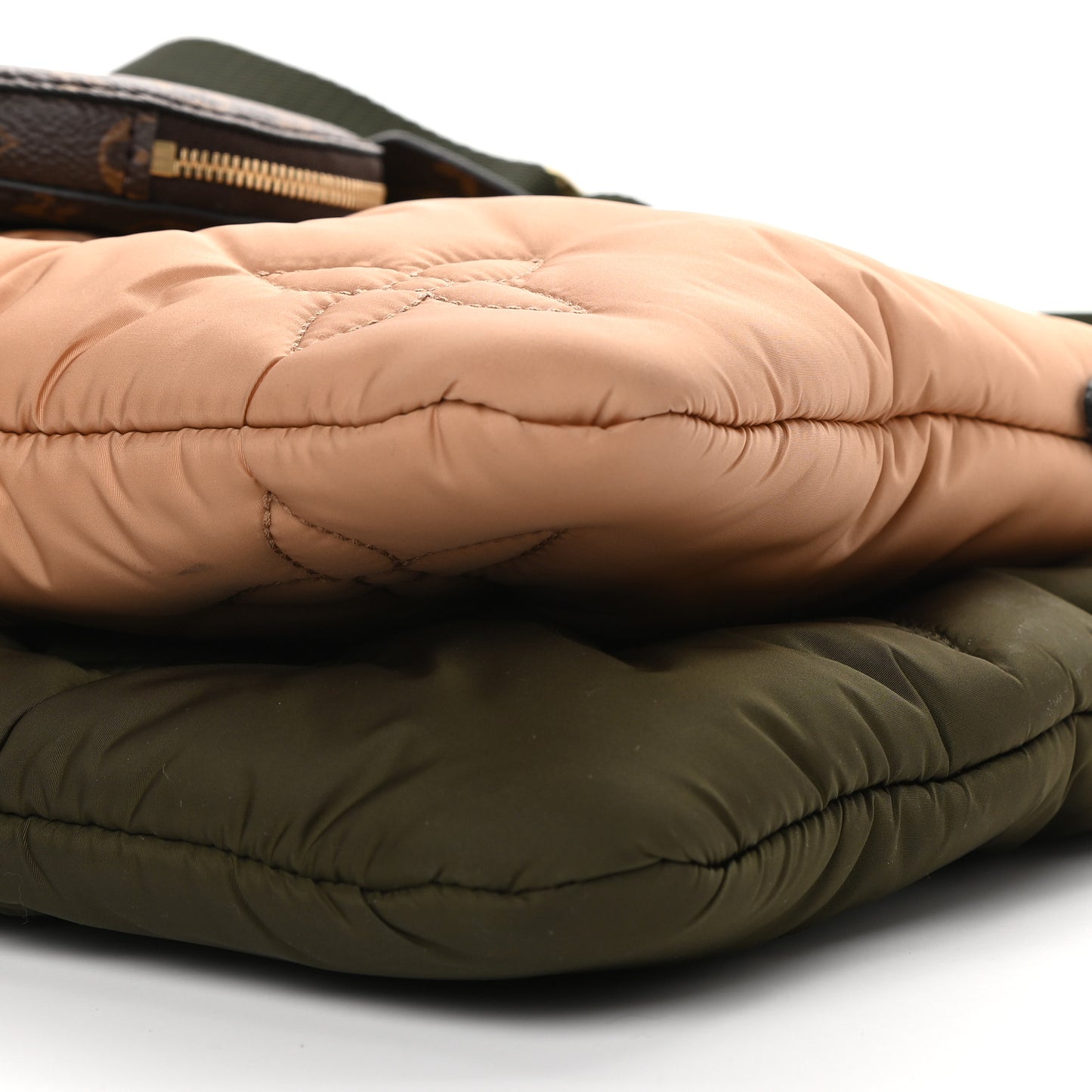 Econyl Monogram Pillow Maxi Multi Pochette Accessories Kaki Beige