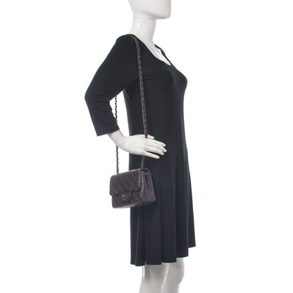 Chanel Washed Caviar Quilted Mini Square Flap Dark Purple 2 of 11