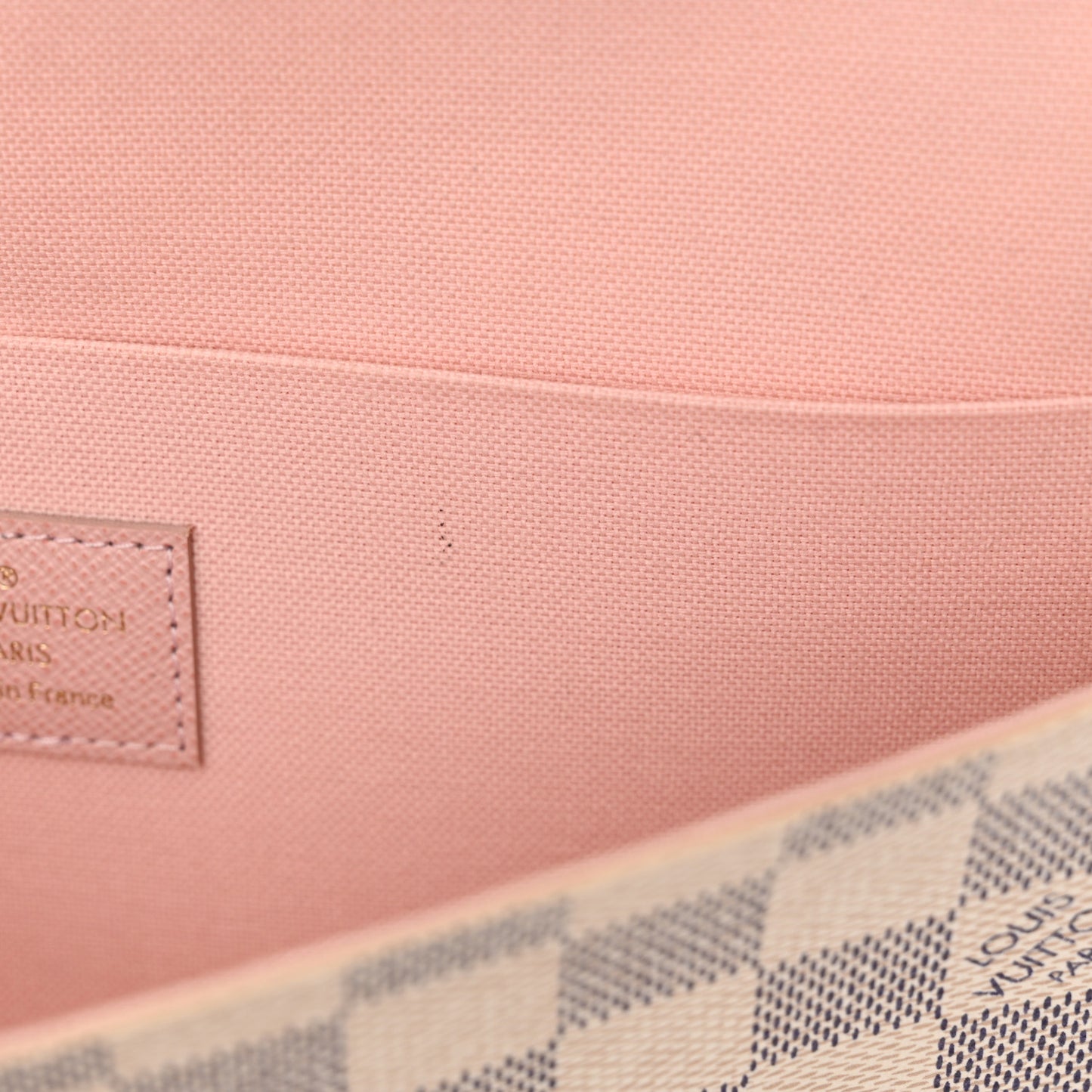 Damier Azur Pochette Felicie Chain Wallet Rose Ballerine