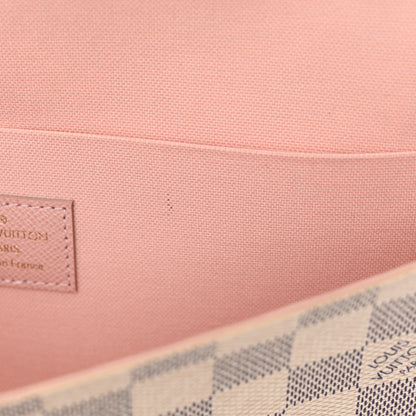 Louis Vuitton Damier Azur Pochette Felicie Chain Wallet Rose Ballerine 11 of 11