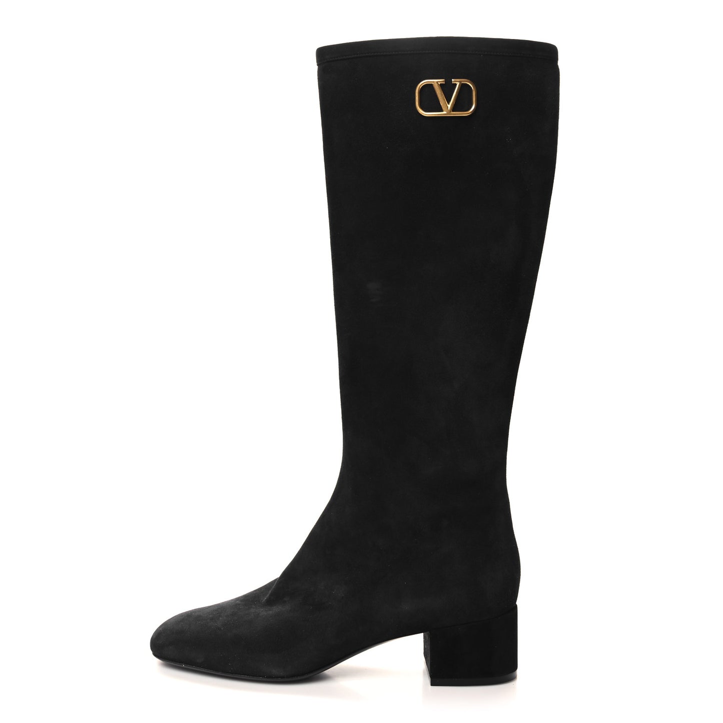 Suede VLogo Knee High 45mm Boots 40 Black