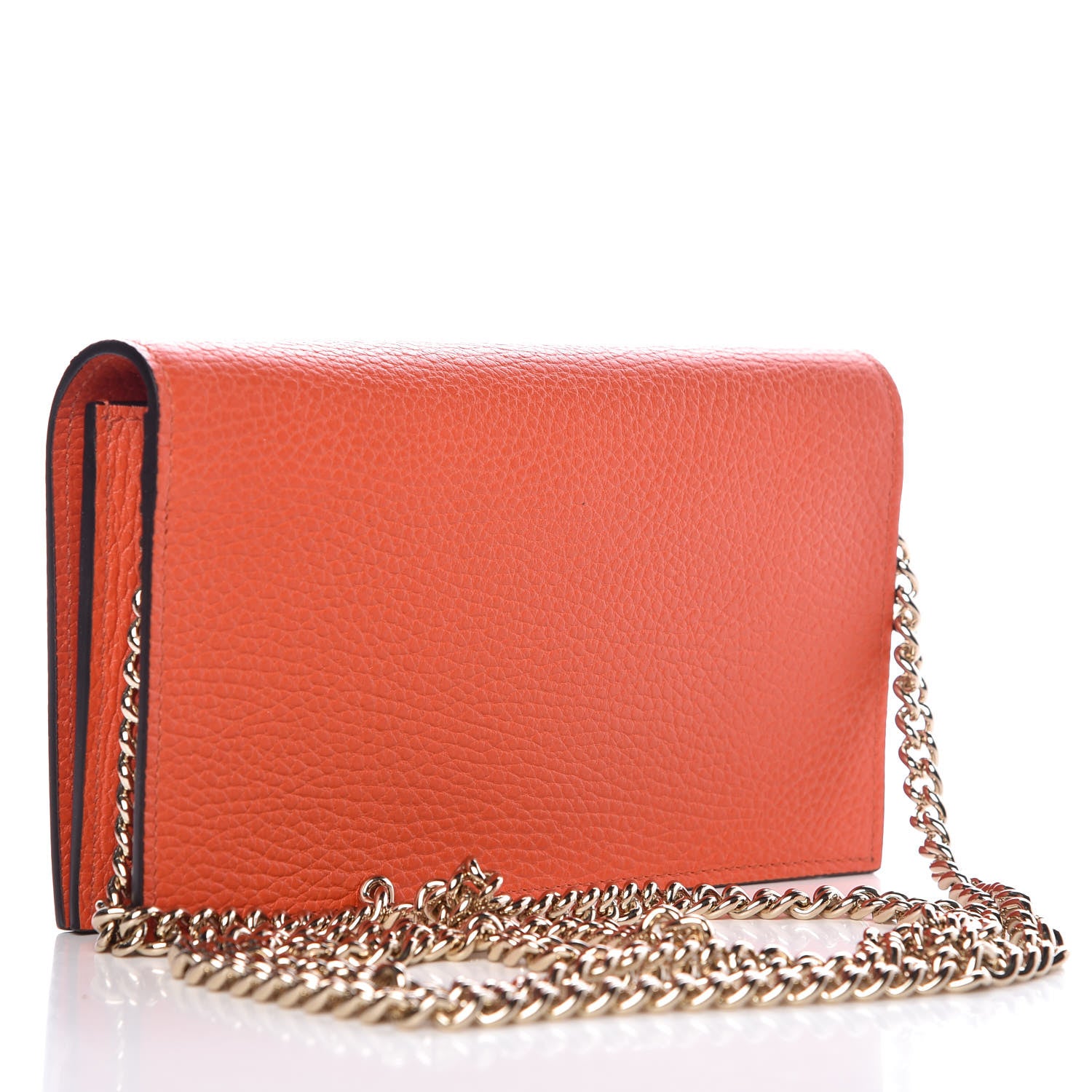 Gucci Dollar Calfskin Medium Betty Chain Wallet Sun Orange 4 of 9