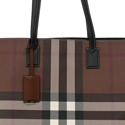Burberry E-Canvas Check Medium Soft TB Tote Dark Birch Brown 8 of 11