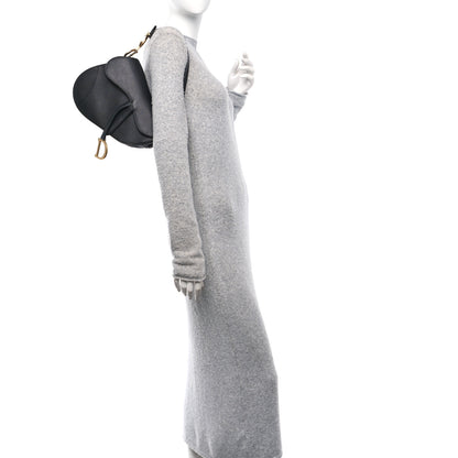 Christian Dior Grained Calfskin Saddle Bag Black 2 of 9