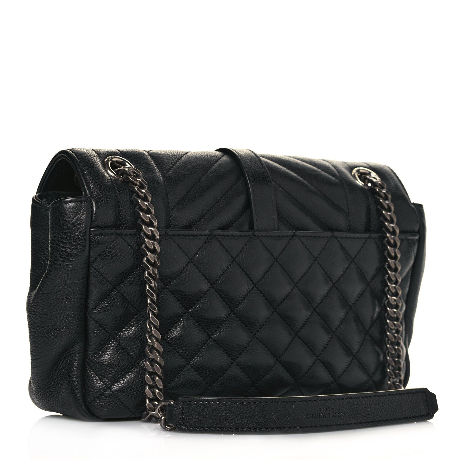 Saint Laurent Sheepskin Tri-Quilt Monogram Medium College Bag Black 3 of 20