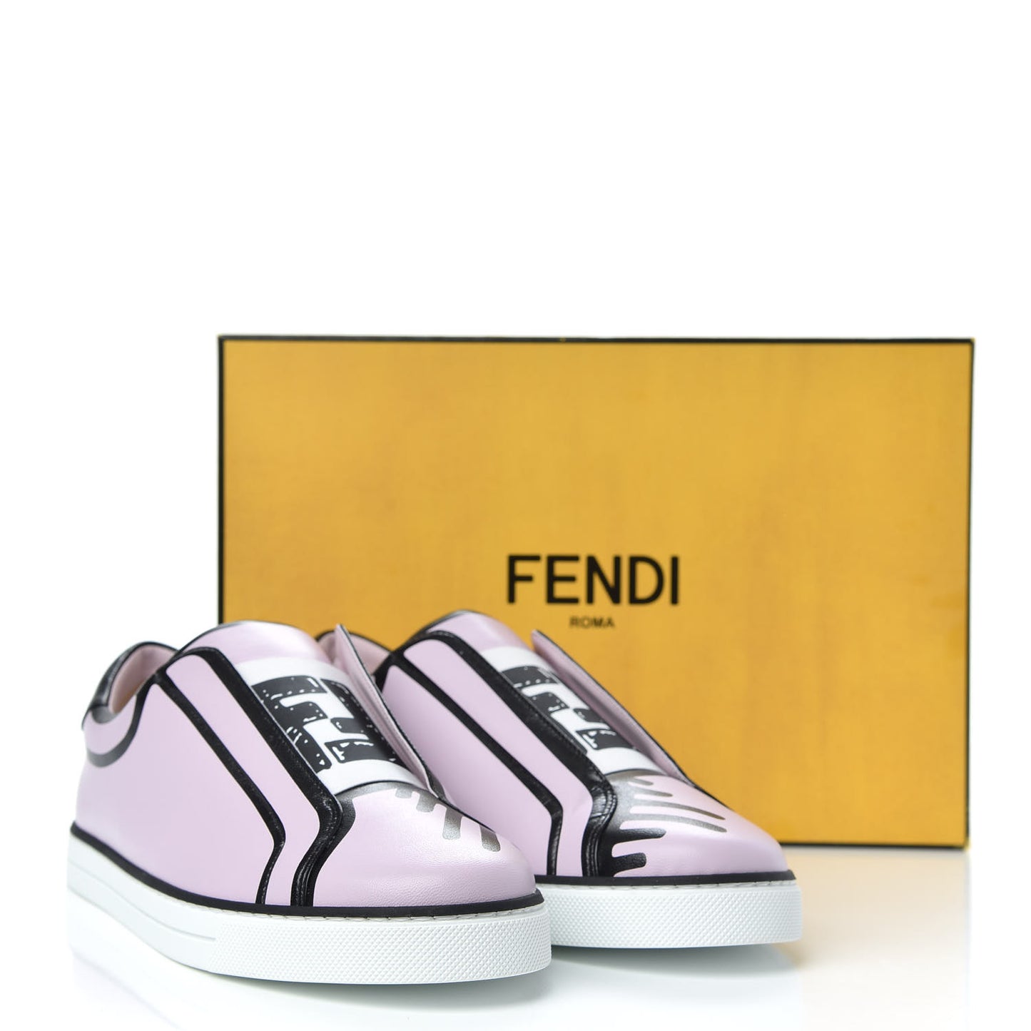 X JOSHUA VIDES Nappa Rockoclick Slip On Sneakers 38.5 Pink Xiloph White Black