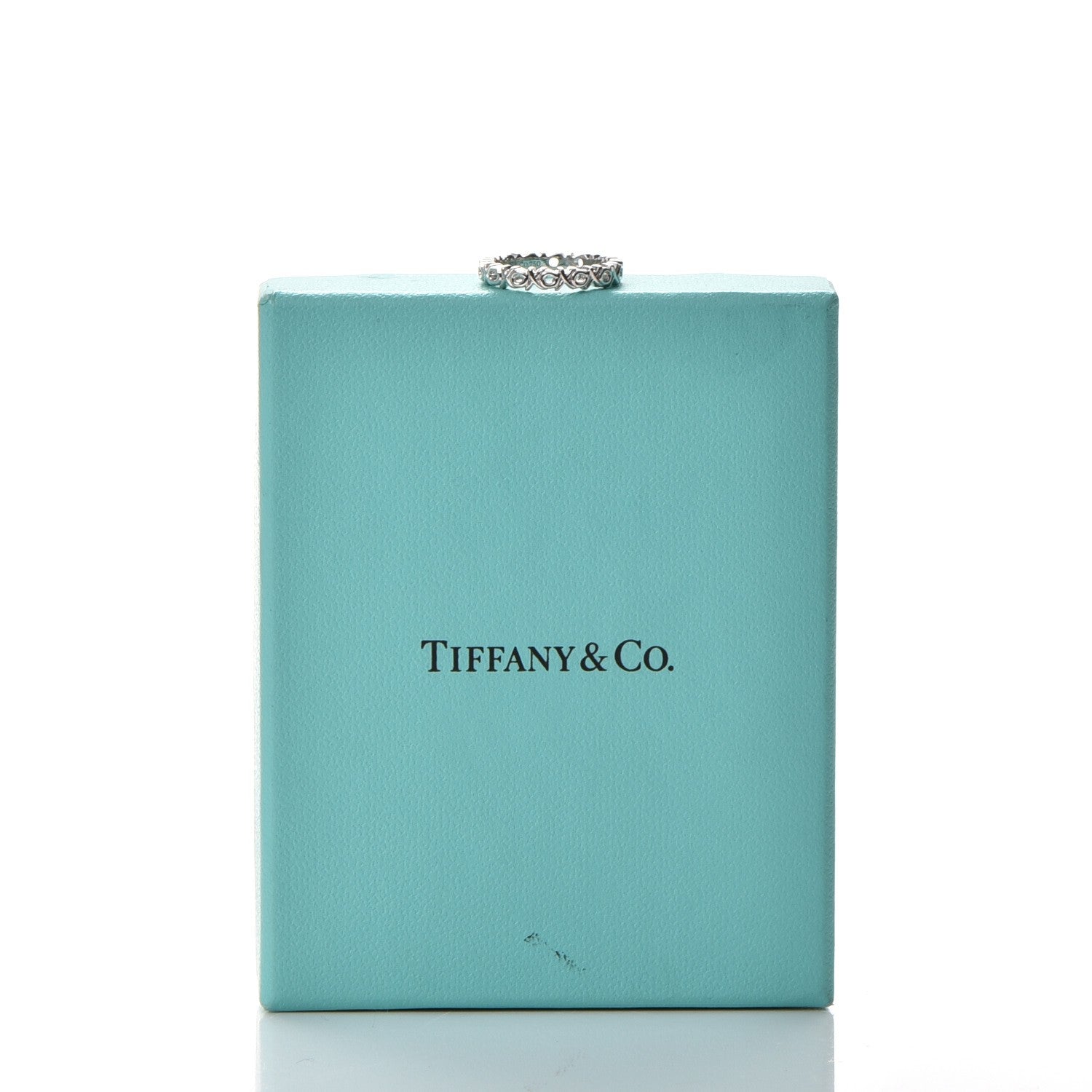 Tiffany 18K White Gold Diamond Love and Kisses Band Ring 48 4.5 6 of 6