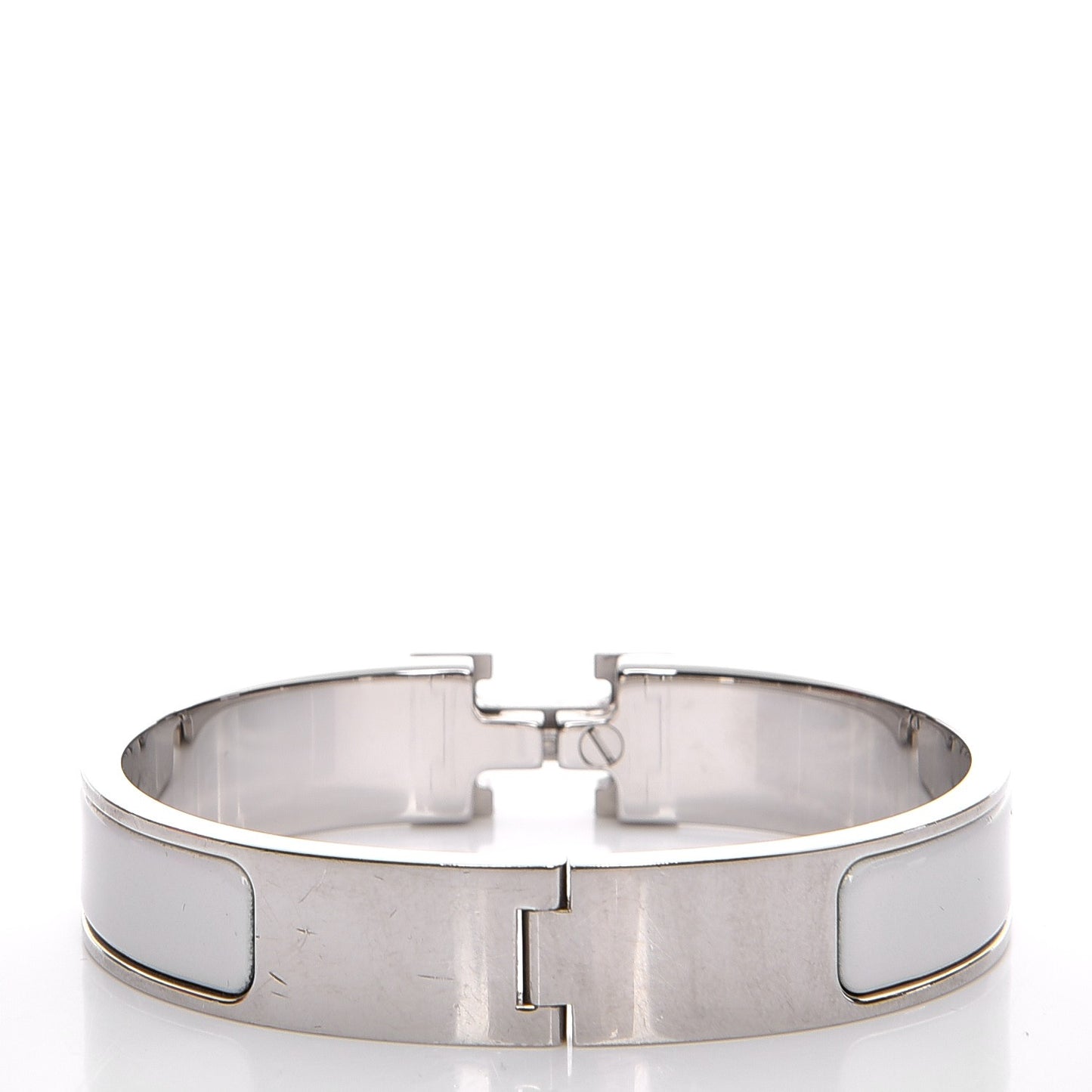 Enamel Narrow Clic Clac H Bracelet PM White