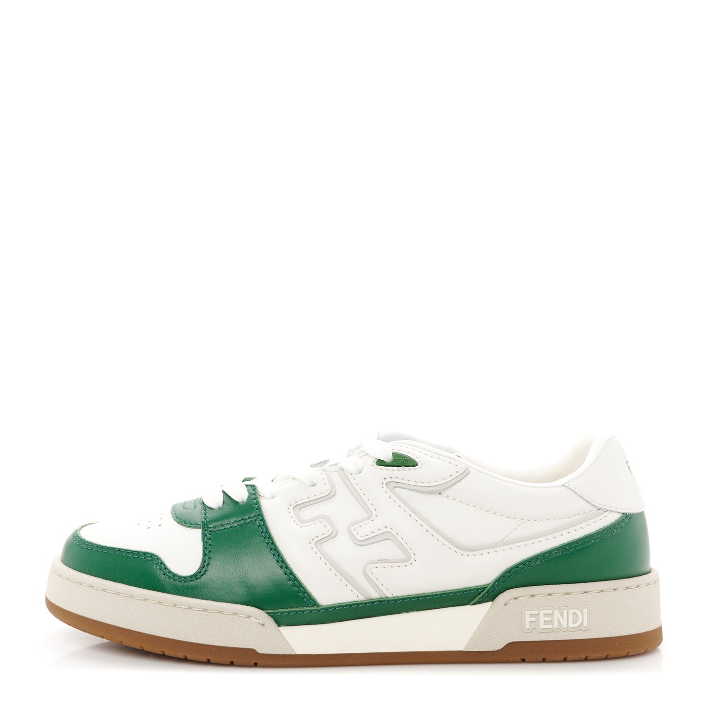 Vitello Mens Fendi Match Low Top Sneakers 8 White Green