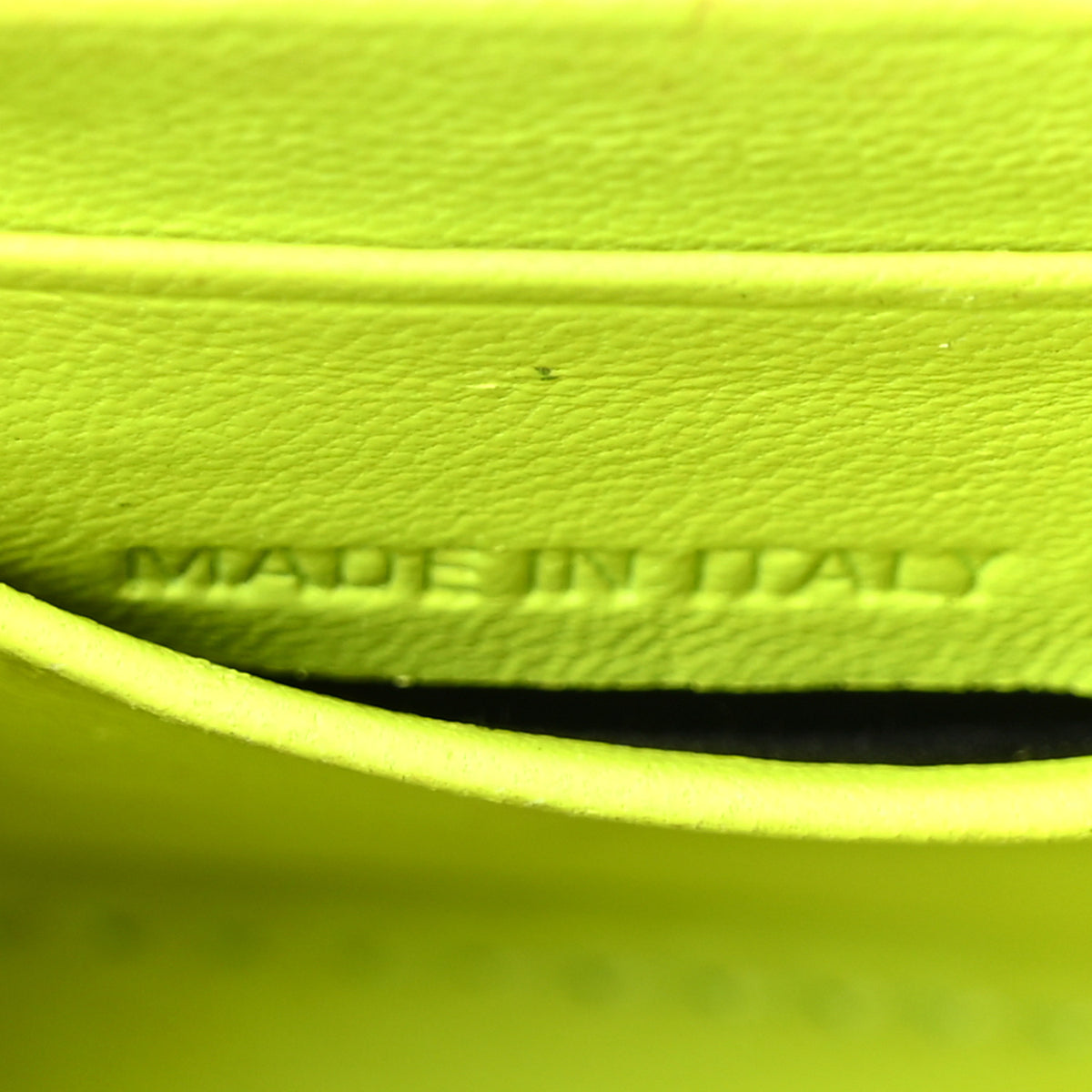 Shiny Calfskin Crocodile Embossed Hourglass Chain Bag Fluo Yellow