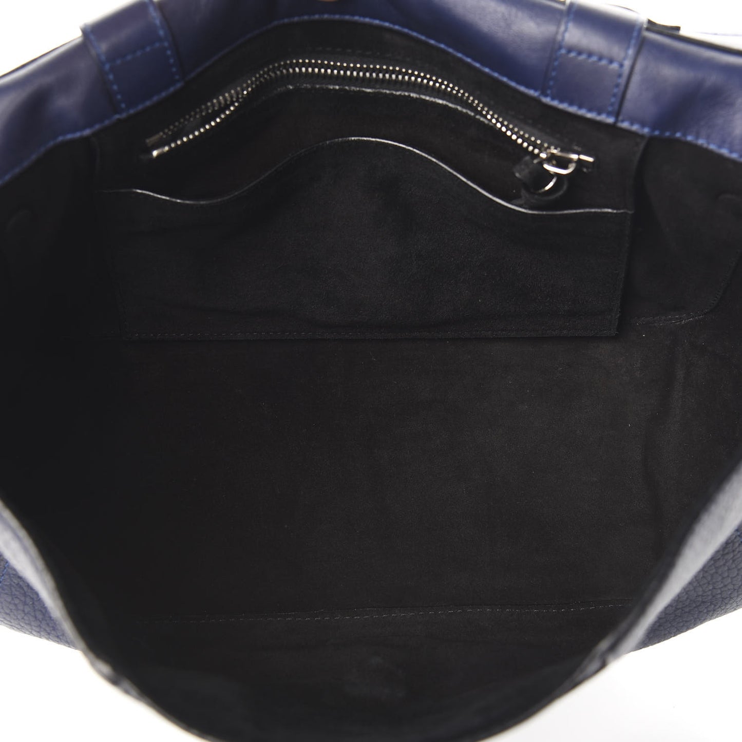 Pebbled Calfskin Double Sided PS Courier Bag Indigo