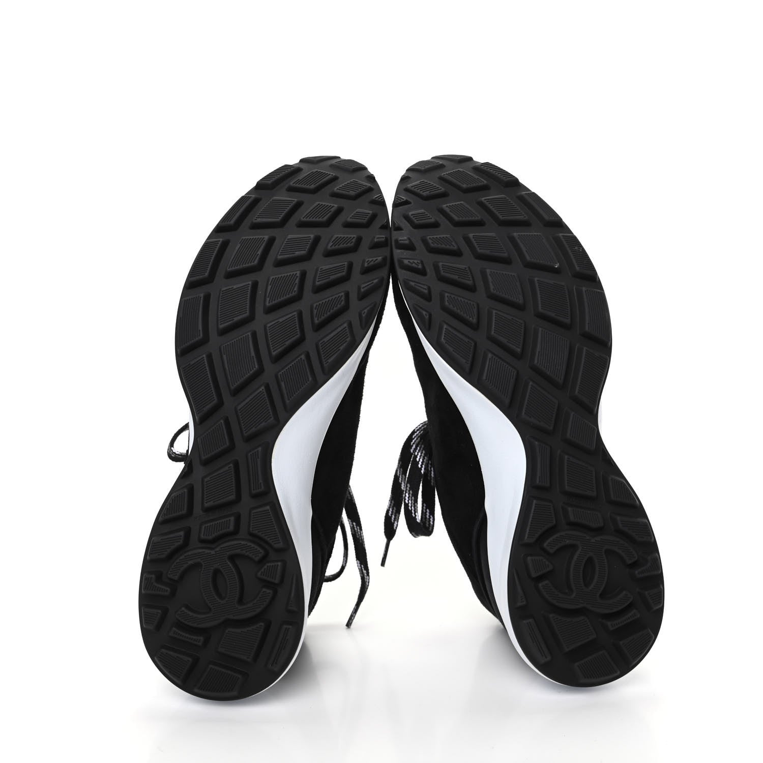 Chanel Suede Goatskin CC Sneakers 39 Black 5 of 8