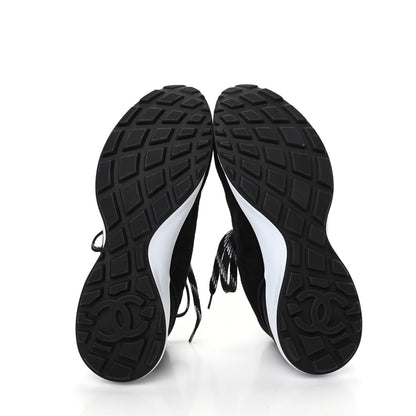 Chanel Suede Goatskin CC Sneakers 39 Black 5 of 8
