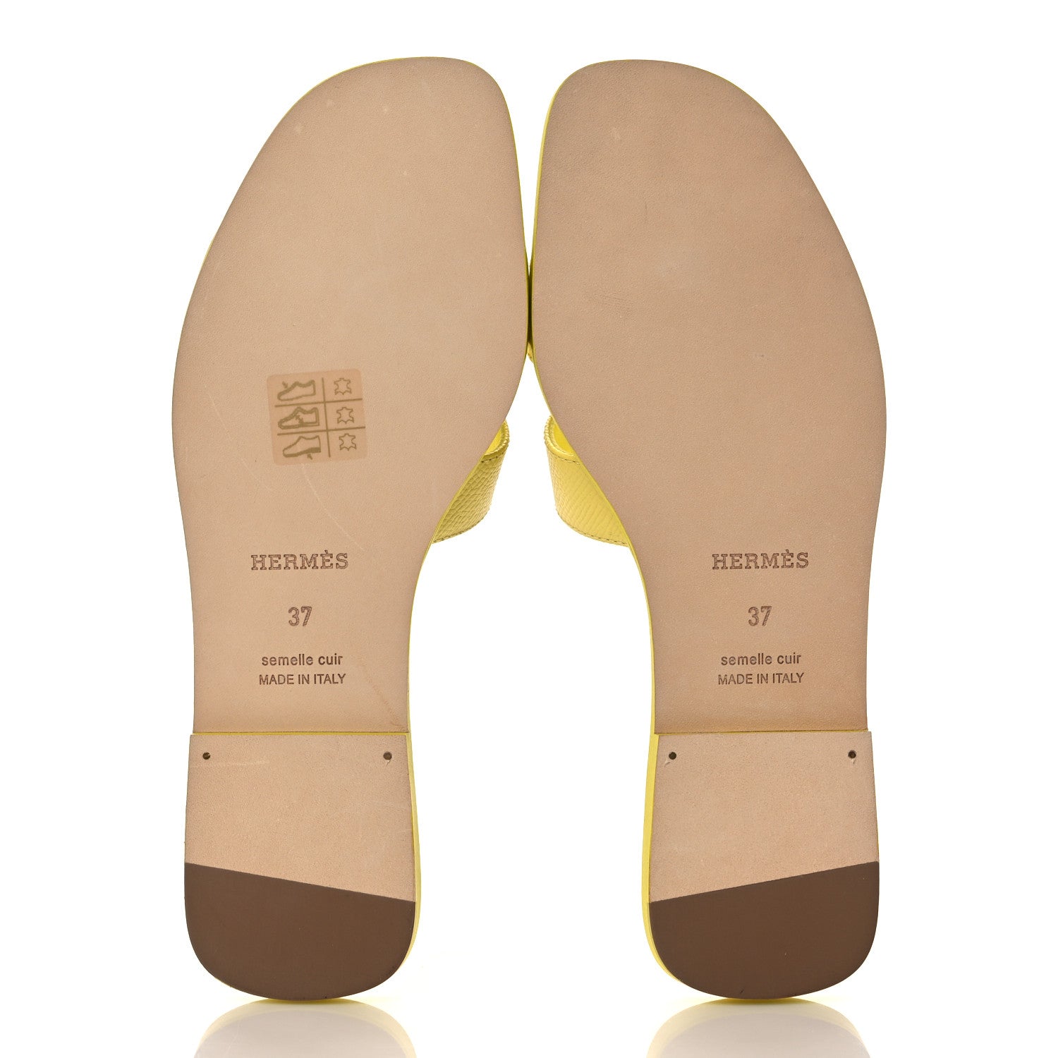 Hermes Epsom Oran Sandals 37 Jaune Curcuma 5 of 10