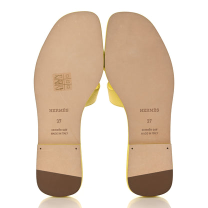 Hermes Epsom Oran Sandals 37 Jaune Curcuma 5 of 10