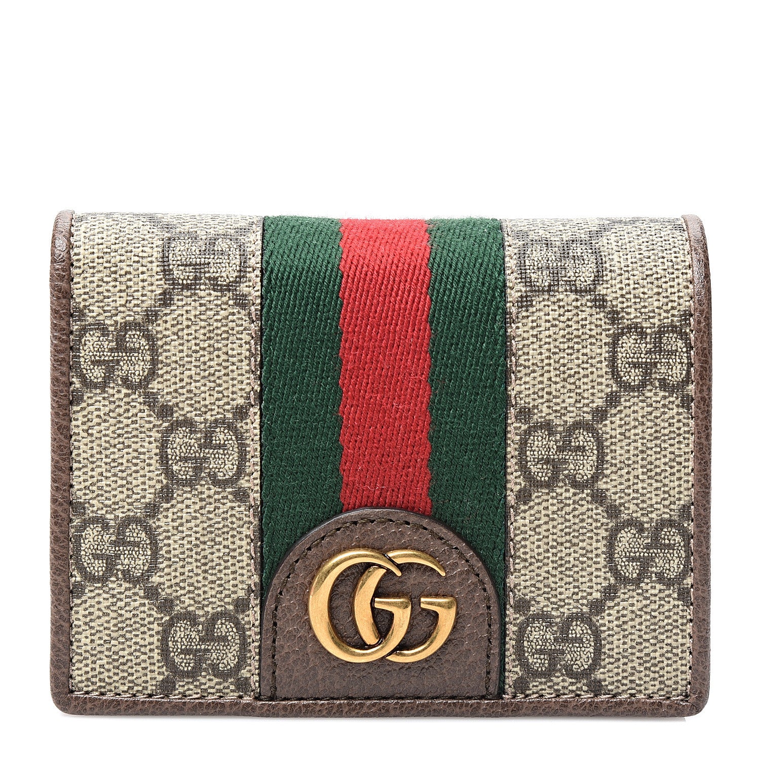Gucci X DISNEY GG Supreme Monogram Web Three Little Pigs Ophidia Card Case Wallet Beige New Acero 1 of 7