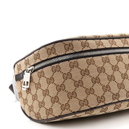 Gucci Monogram Dollar Calfskin Waist Pouch Beige Ebony Testa di Moro Marrone Scuro 9 of 10