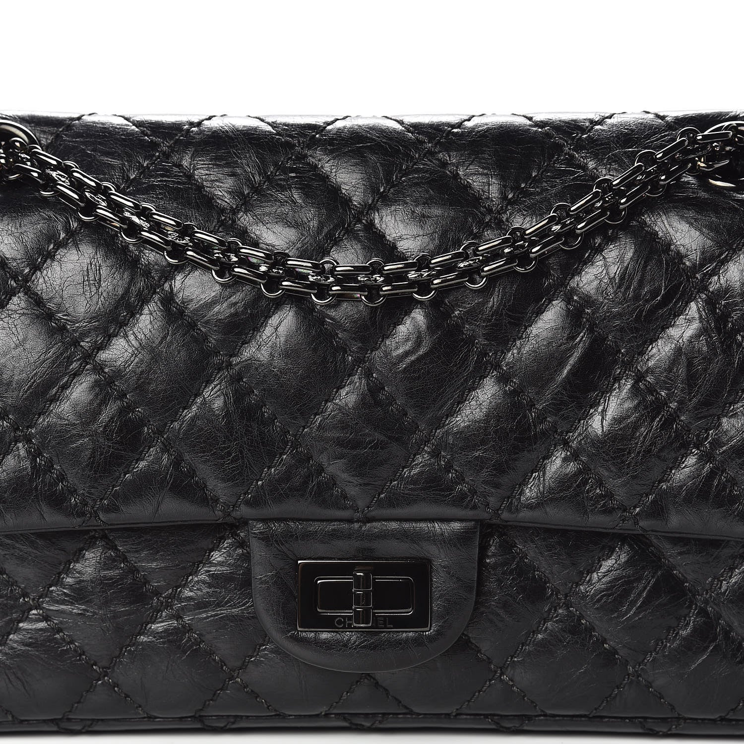 Chanel Aged Calfskin Quilted 2.55 Reissue 225 Flap So Black 10 of 10