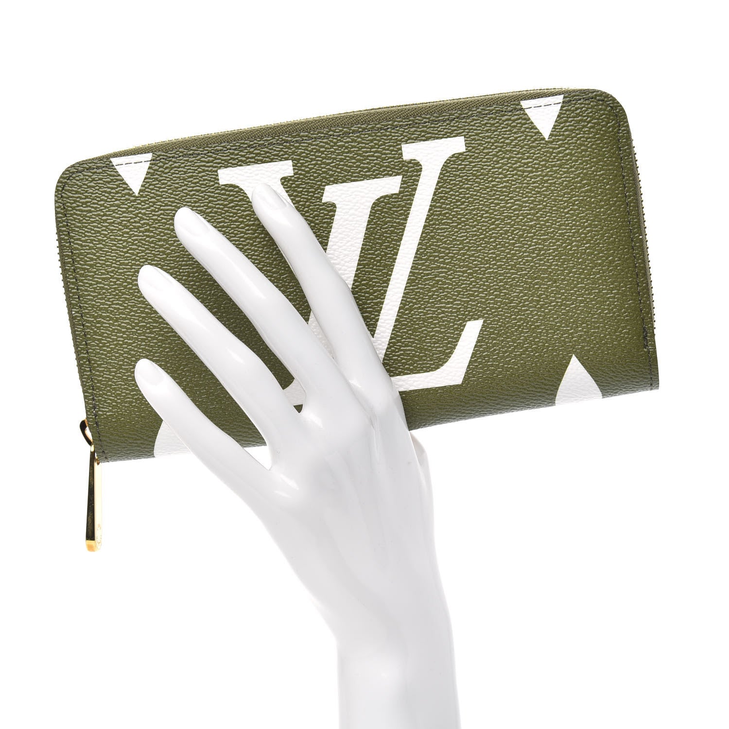 Louis Vuitton Monogram Giant Zippy Wallet Kaki White 2 of 8