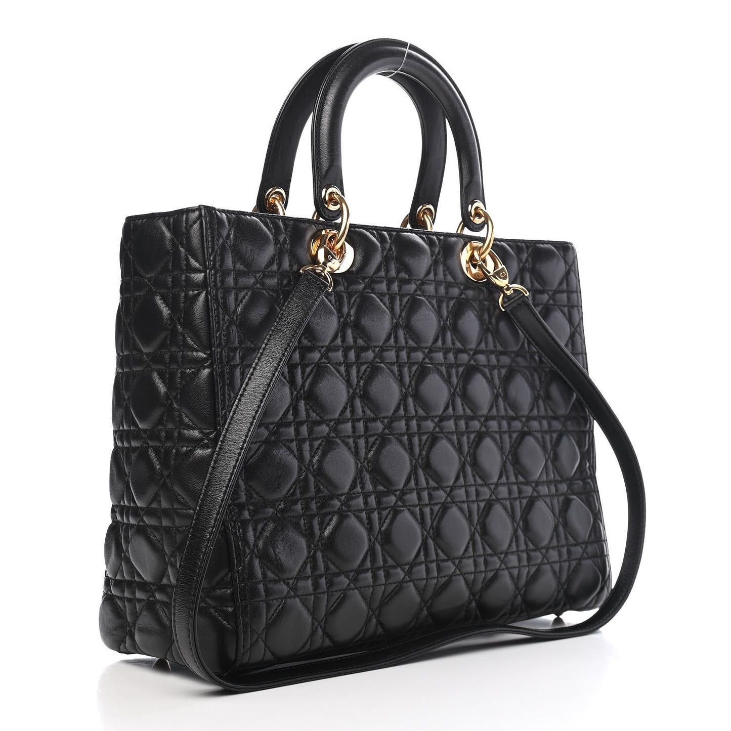 Lambskin Cannage Large Lady Dior Black