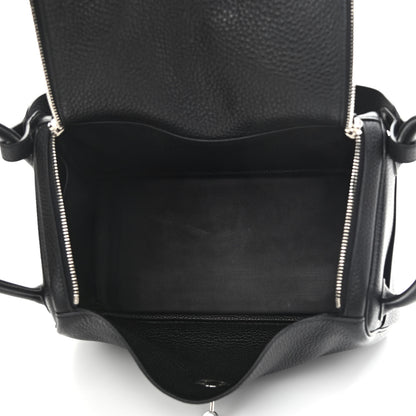 Hermes Taurillon Clemence Lindy 30 Black 5 of 10
