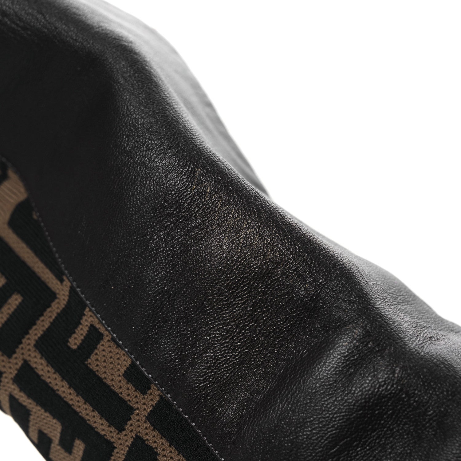 Fendi Nappa Microfiber Fabric FF Rockoko Thigh High Boots 40 Ebano Tobacco Black 10 of 12