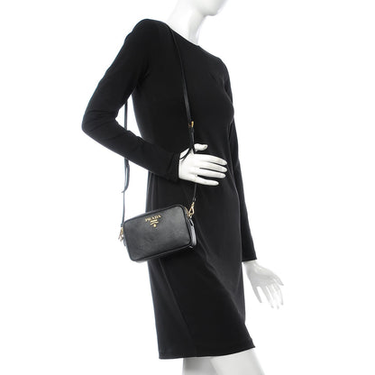 Prada Saffiano Small Camera Crossbody Bag Black 2 of 8
