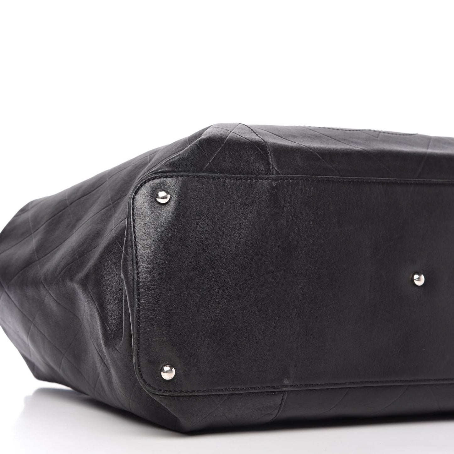 Calfskin Chevron CC All Day Long Tote Black