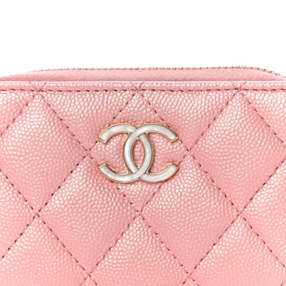 Chanel Iridescent Caviar Quilted Zip Coin Purse Pink 8 of 11