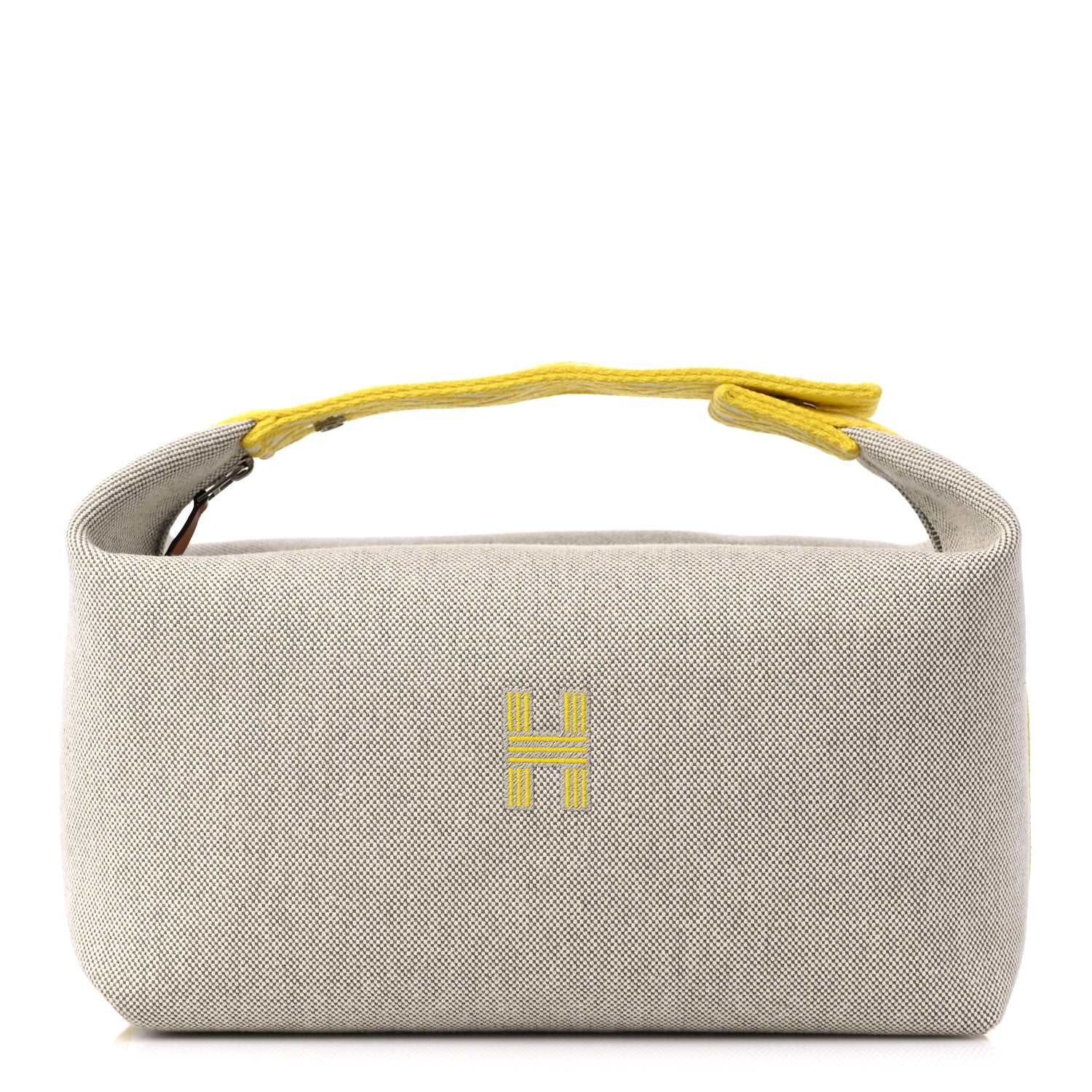 Hermes Canvas Large Bride-A-Brac Pouch Jaune Citron 1 of 9