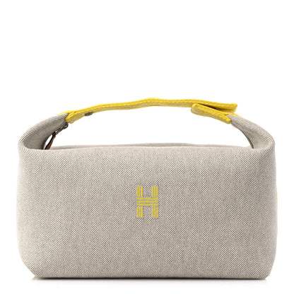 Hermes Canvas Large Bride-A-Brac Pouch Jaune Citron 1 of 9