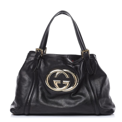 Gucci Calfskin Medium Britt Tote Black 1 of 12