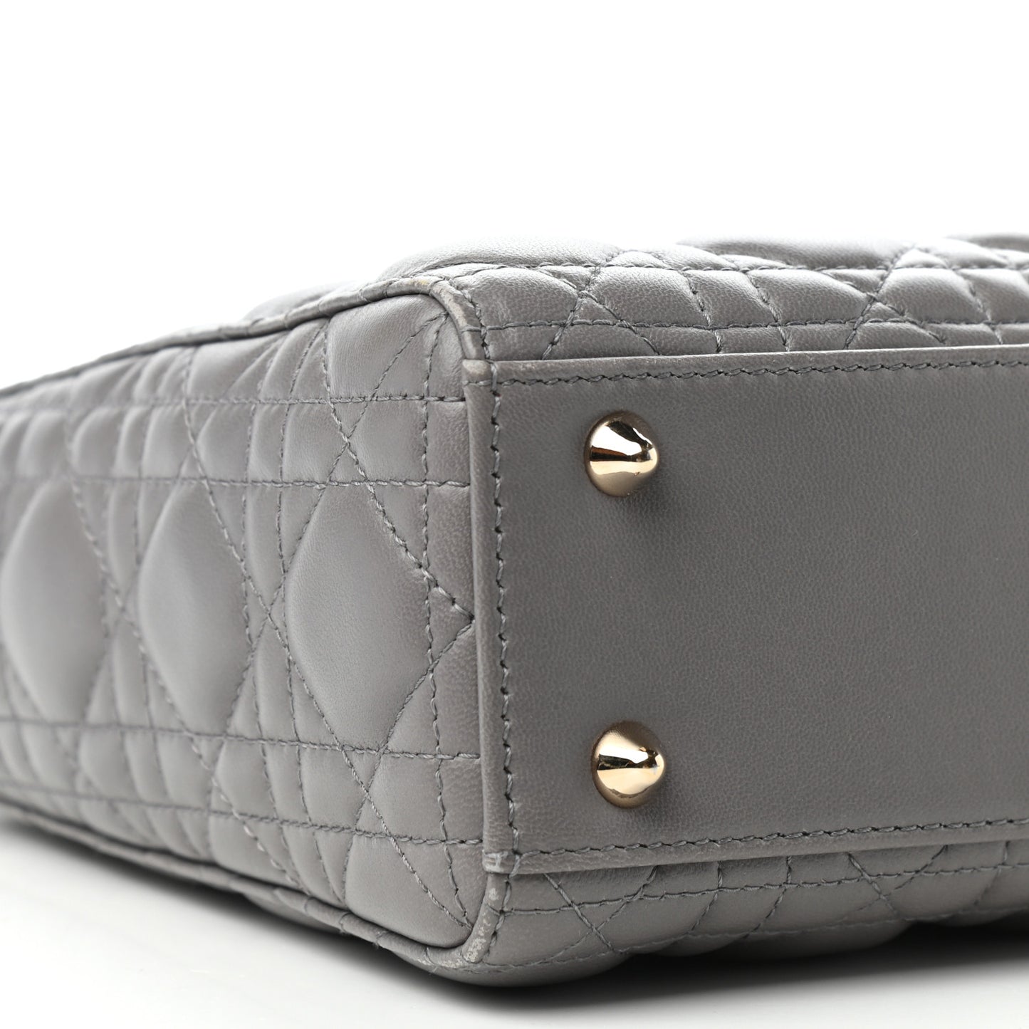Lambskin Cannage Small Lucky Badges My Lady Dior Grey