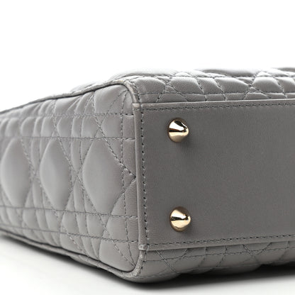 Christian Dior Lambskin Cannage Small Lucky Badges My Lady Dior Grey 7 of 11