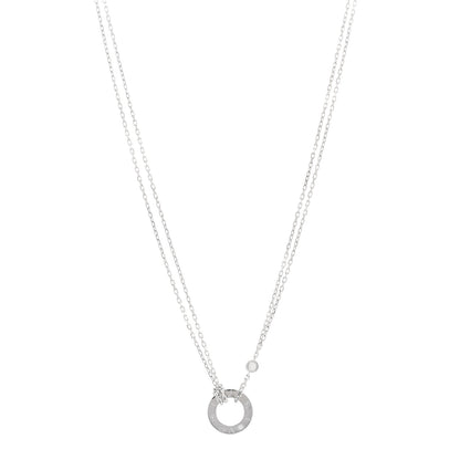 Cartier 18K White Gold 2 Diamond LOVE Necklace 1 of 4