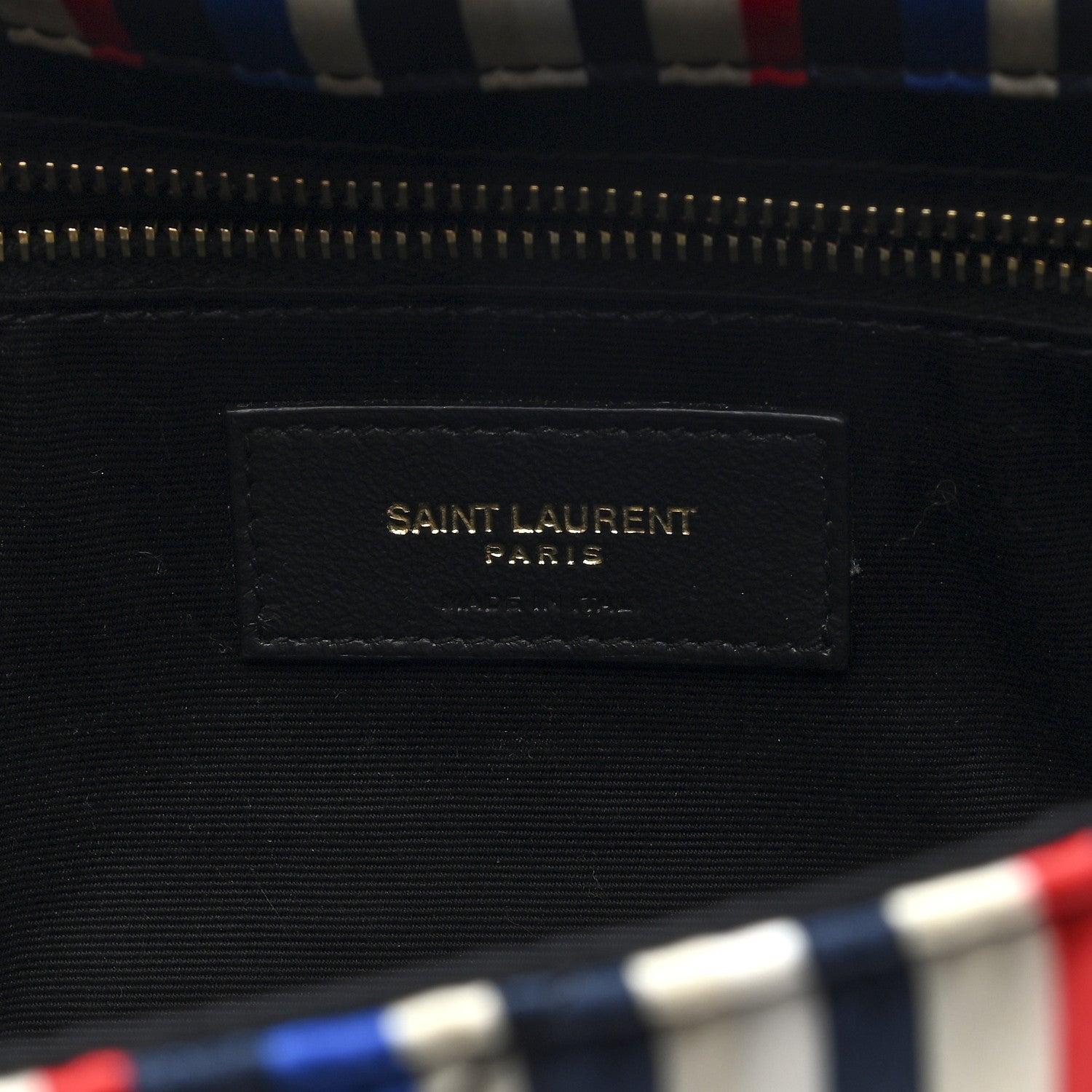 Saint Laurent Silk Striped Monogram Medium Jamie Blue Multicolor 6 of 9