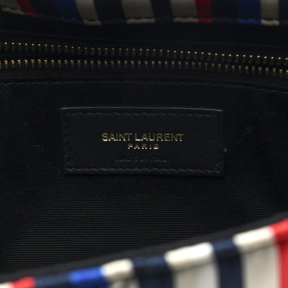 Saint Laurent Silk Striped Monogram Medium Jamie Blue Multicolor 6 of 9