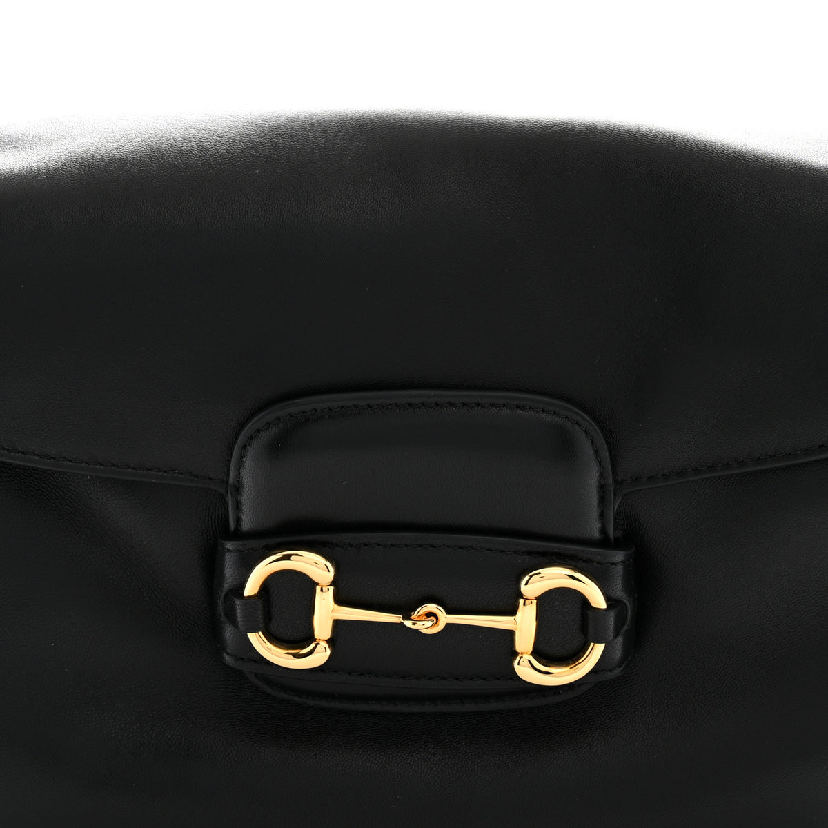 Calfskin Horsebit 1955 Aura Small Shoulder Bag Black