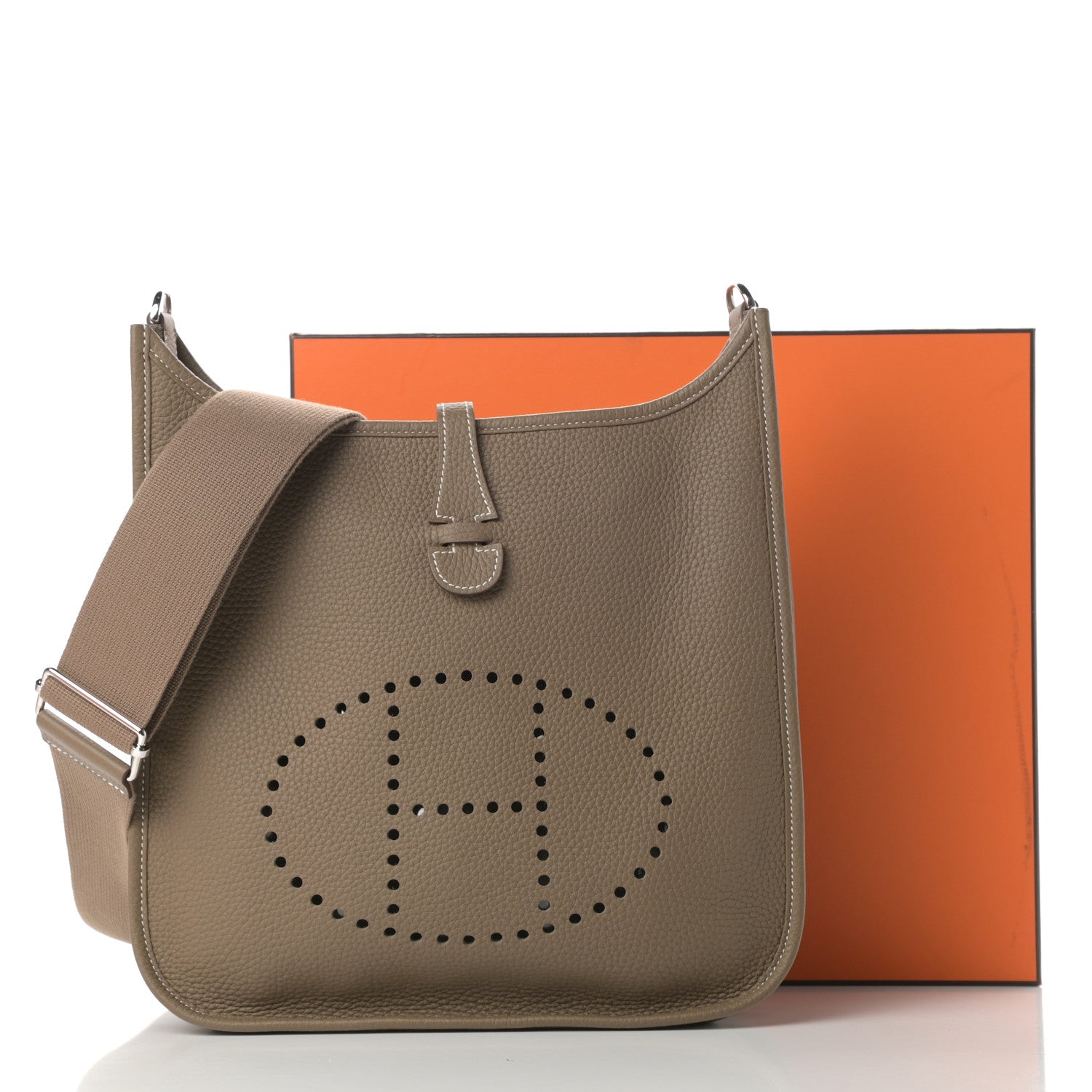 Hermes Taurillon Clemence Evelyne III PM Etoupe 12 of 12