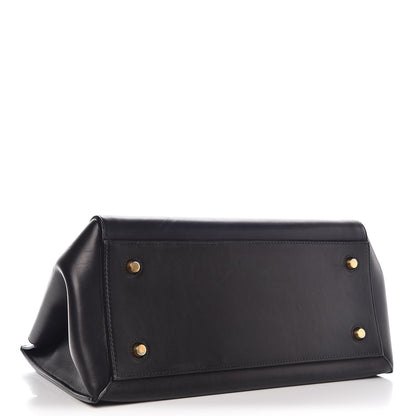 Celine Smooth Calfskin Medium Bi-Color Edge Shoulder Bag Black Navy 4 of 10
