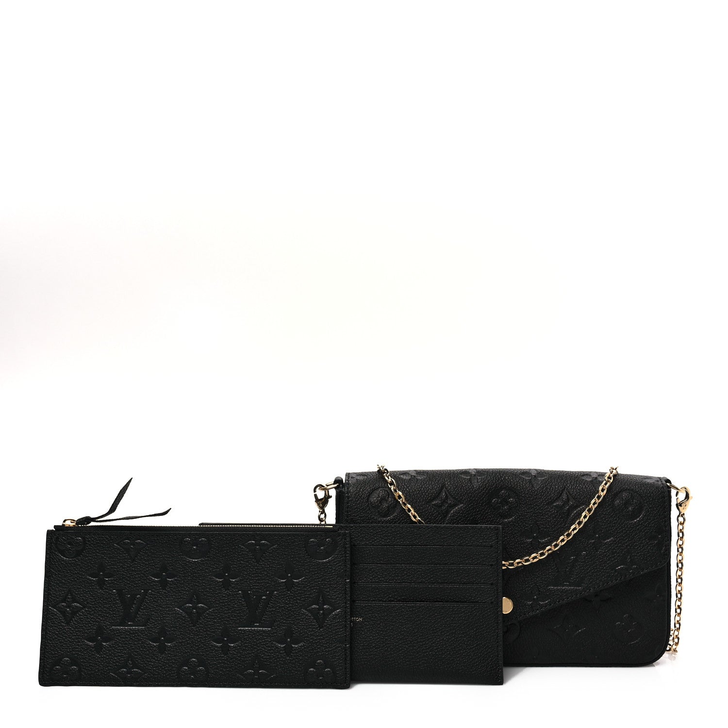Louis Vuitton Empreinte Pochette Felicie Chain Wallet Black 1 of 8