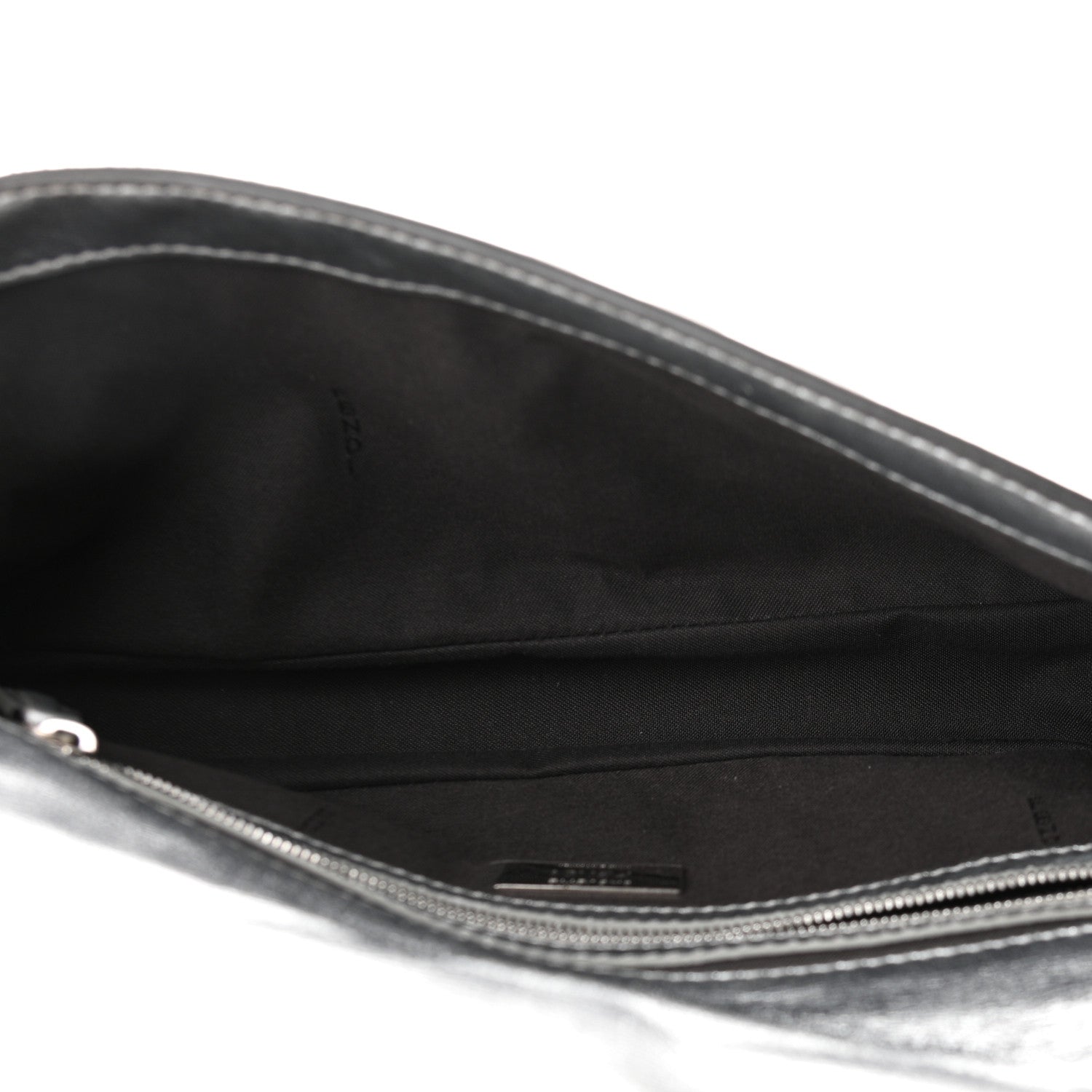 Fendi Vitello Catalan Mirror FF 1974 Embossed Baguette Argento 6 of 10