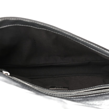 Fendi Vitello Catalan Mirror FF 1974 Embossed Baguette Argento 6 of 10