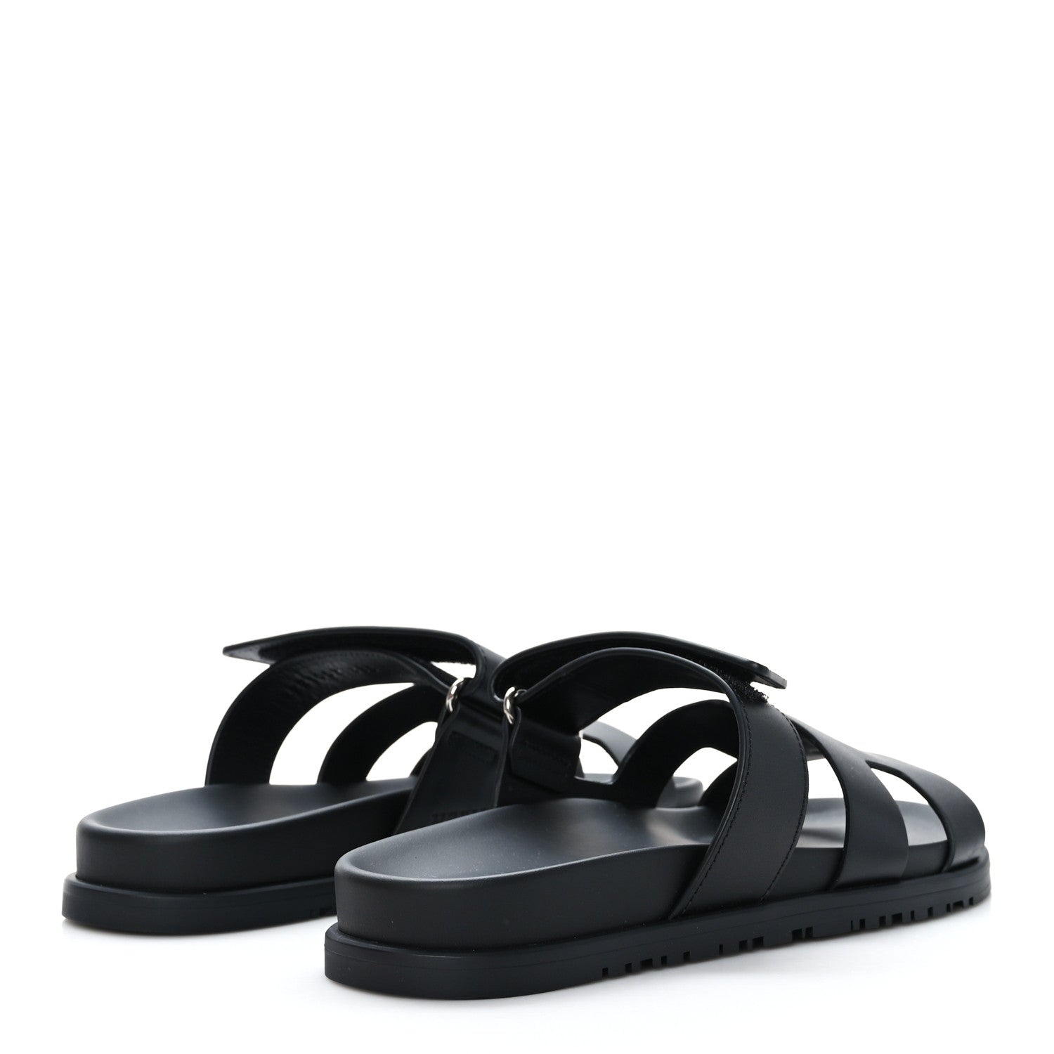 Hermes Calfskin Womens Chypre Sandals 38.5 Black 4 of 9