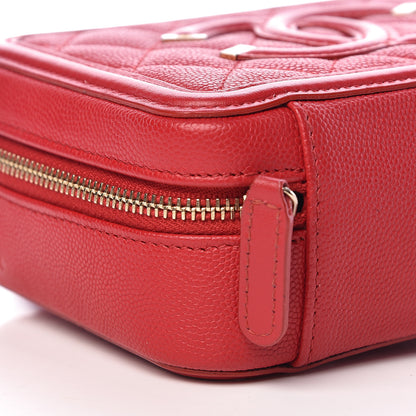 Chanel Caviar Quilted Filigree Vanity Clutch With Chain Red 9 of 11