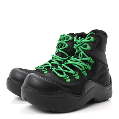 Bottega Veneta Technical Fabric Rubber Puddle Bomber Boots 36 Black Grass 4 of 8